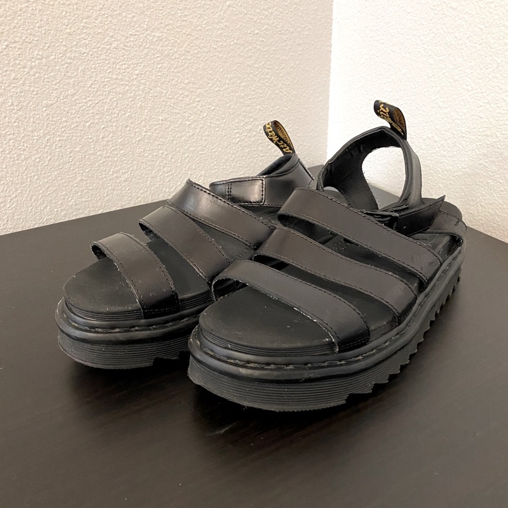 Dr. Martens Black Blair Platform Sandals